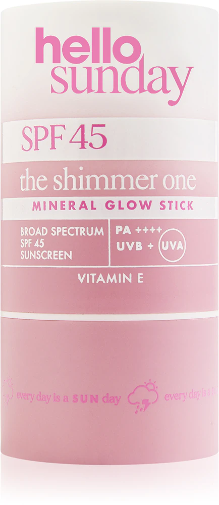 hello sunday the shimmer one mineral glow stick protective mineral stick for sensitive areas SPF 45