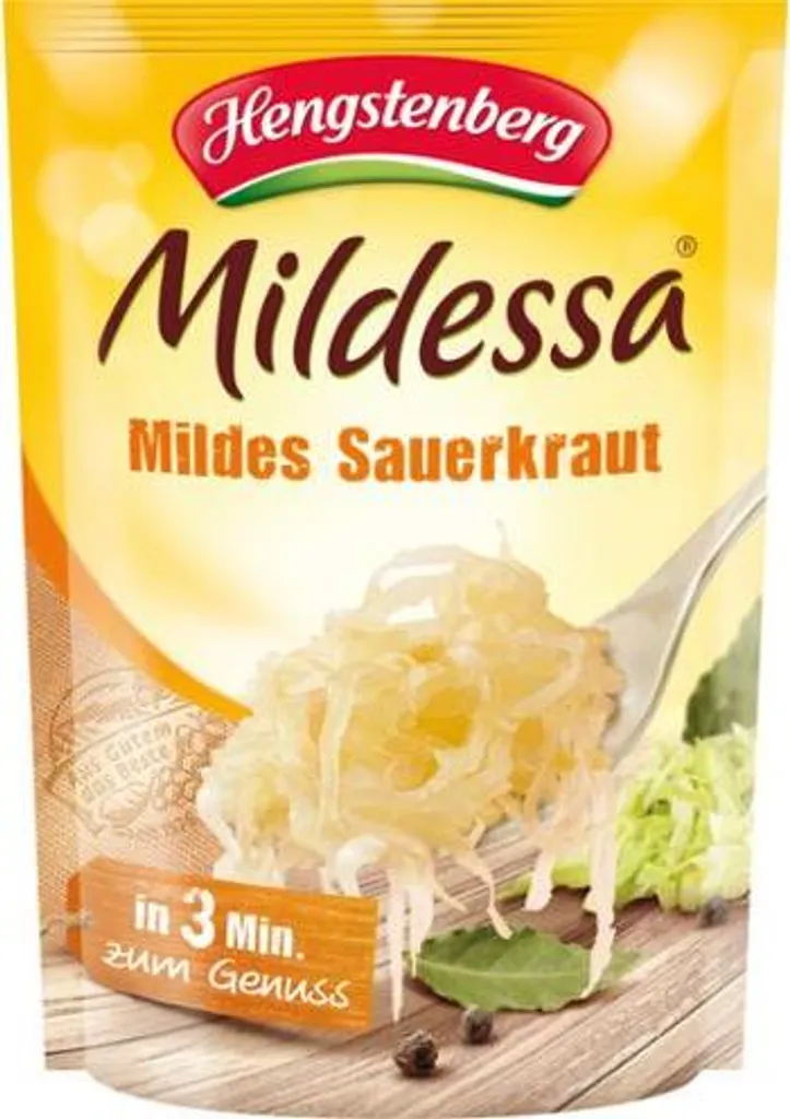 Hengstenberg Mildessa mild sauerkraut in a practical bag 400g