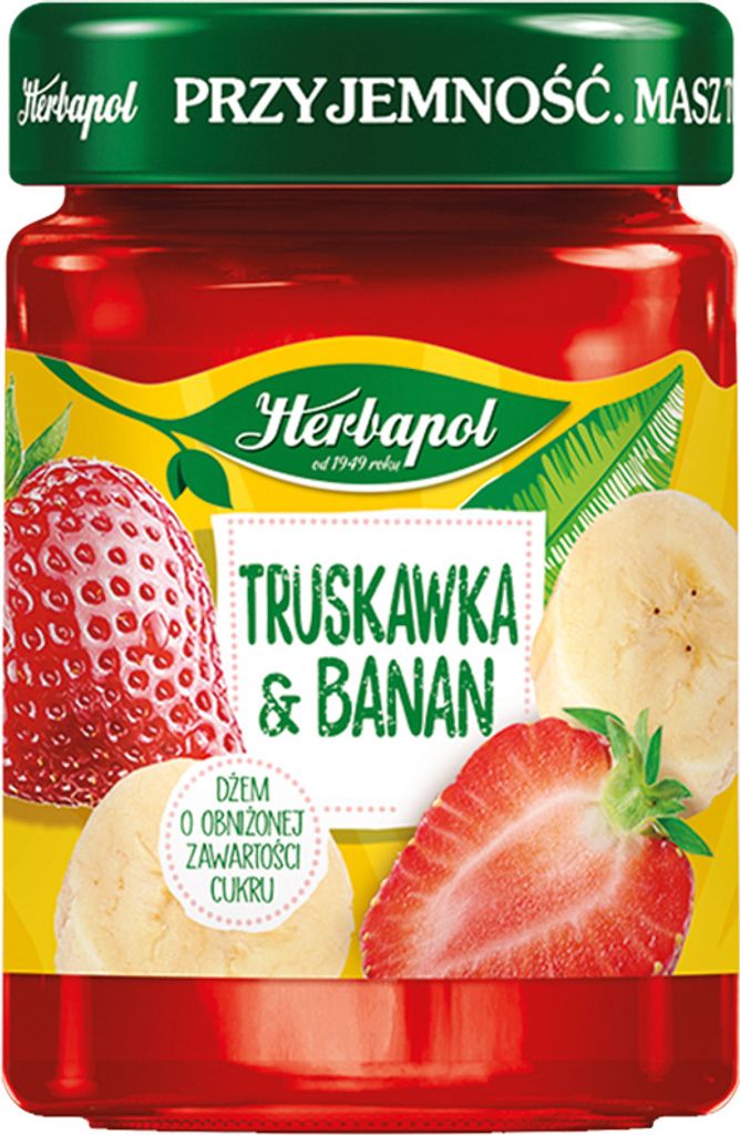 Herbapol Zuckerreduzierte Erdbeer-Bananen-Konfitüre 280 G