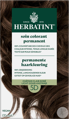 Herbatint Permanent Hair Coloring 5D Light Gold Chestnut 1 Kit