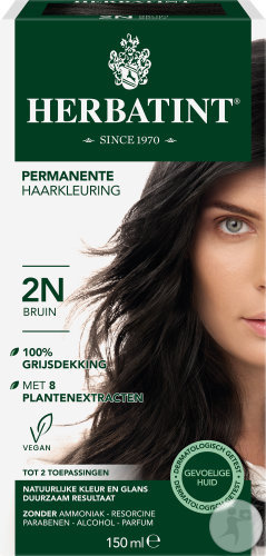 Herbatint Permanent Hair Coloring Gel For Sensitive Skin 2N Brown 150ml