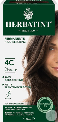 Herbatint Permanent Hair Color Gel For Sensitive Skin 4C Ash Brown 150ml