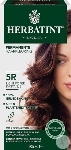 Herbatint Permanent Hair Coloring Gel For Sensitive Skin 5R Chestnut Brown Light Copper 150ml