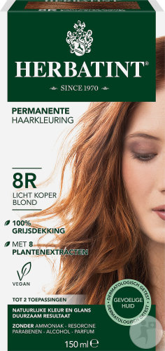 Herbatint Permanent Hair Color Gel For Sensitive Skin 8R Light Copper Blonde 150ml
