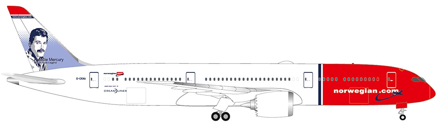 Herpa 530170-001 Norwegian Boeing 787-9 Dreamliner - G-Ckna Freddie Mercury