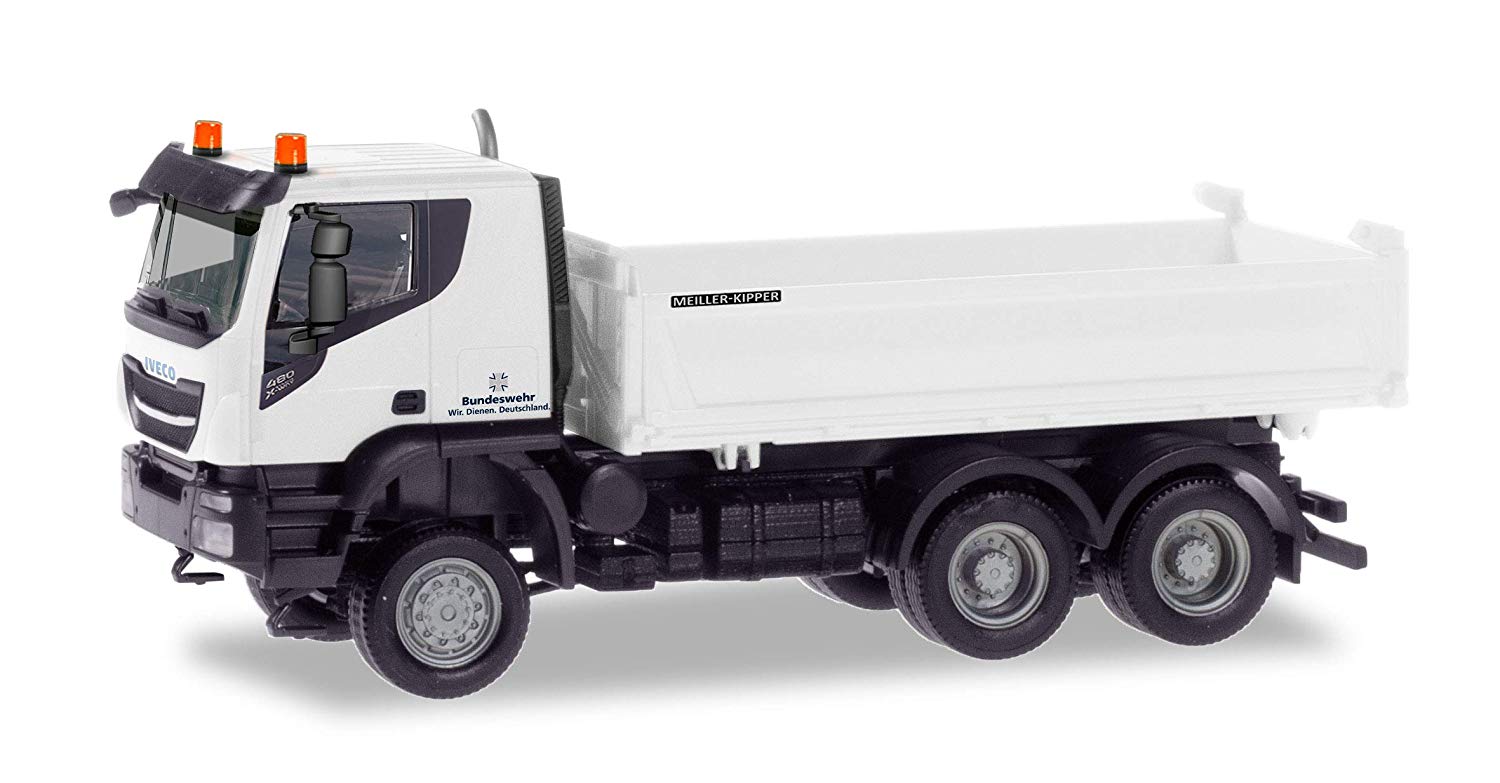 Herpa Miniaturmodelle GmbH Herpa 746588 Iveco Trakker 6 x 6 Meiller Dump truck for Collecting, Multi-C