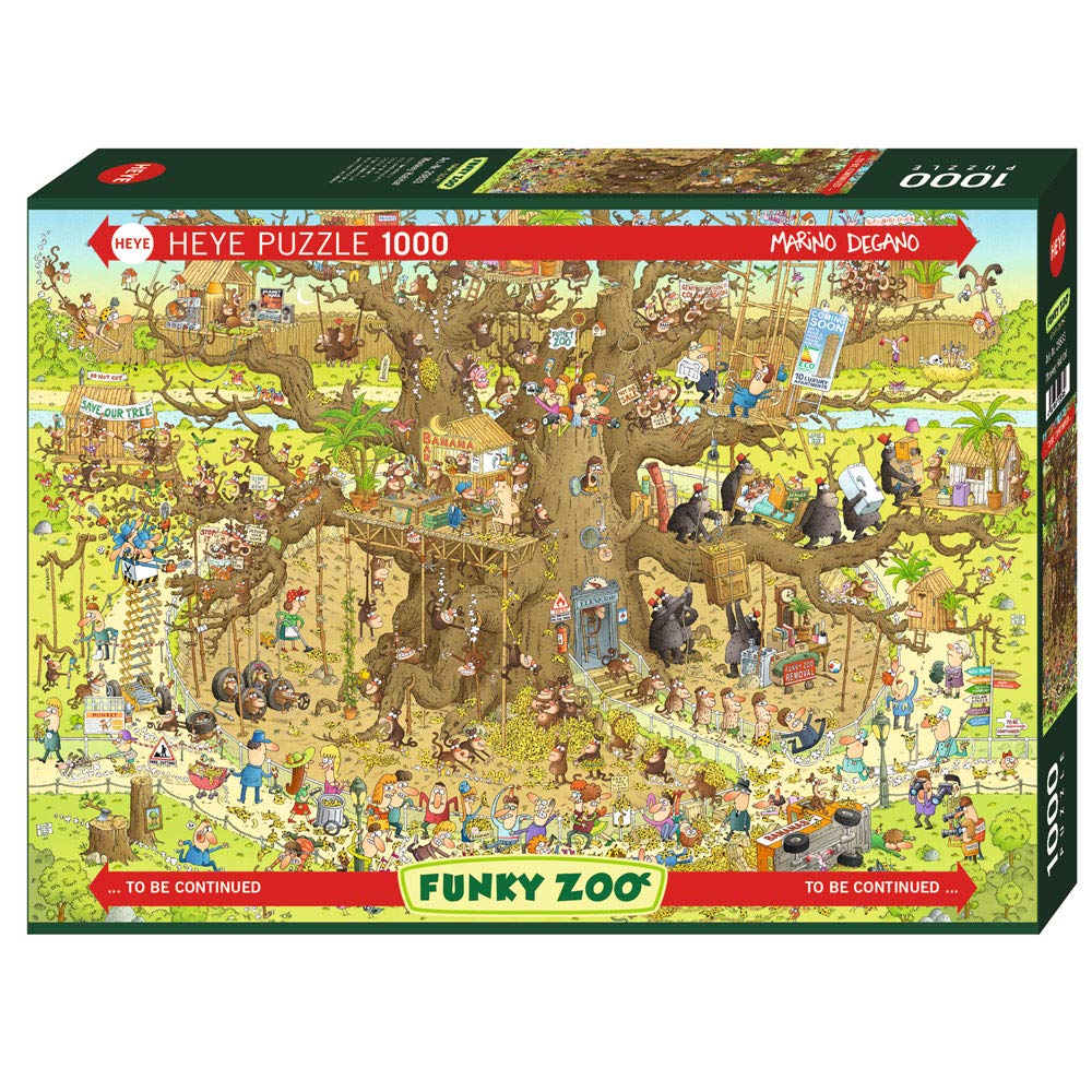 Heye 29833 Monkey Habitat 1000 Pieces By Marino Degano Funky Zoo