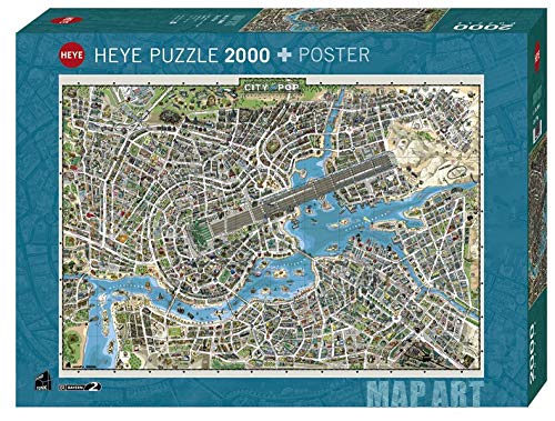Heye 29844 City Of Pop Art, 2,000 Pieces Map Art Stand & Poster