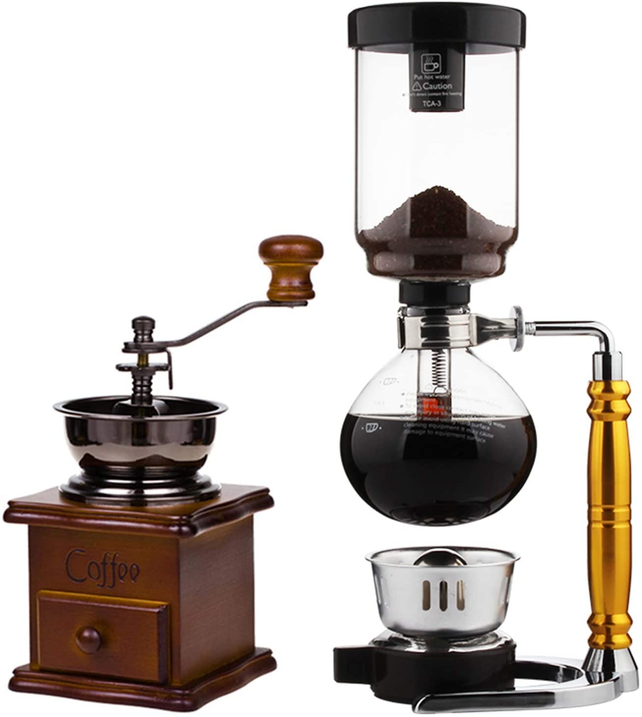 Vacuum Coffee Maker Siphon Coffee Machine Set Coffee Siphon Household Belgian Pot Royal Coffee Pot Brown