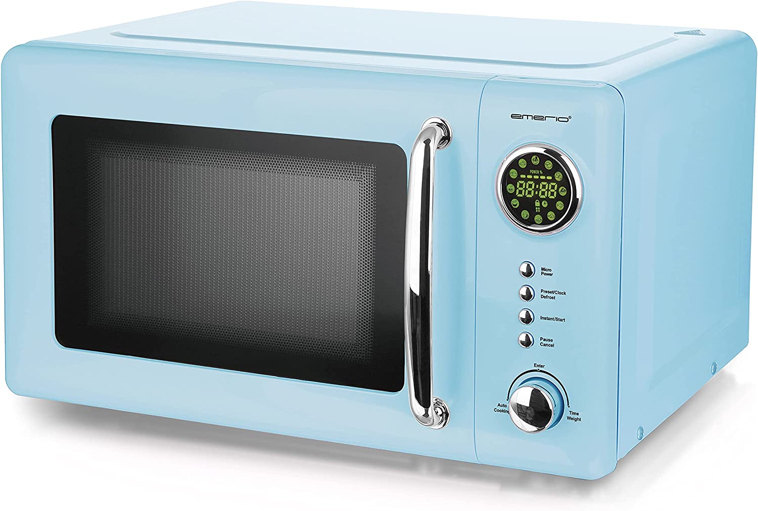 Emerio MW-112141.2 Microwave Oven 20 Litre Cooking Chamber Turntable Retro Design Baby Blue Microwave Device Light Blue