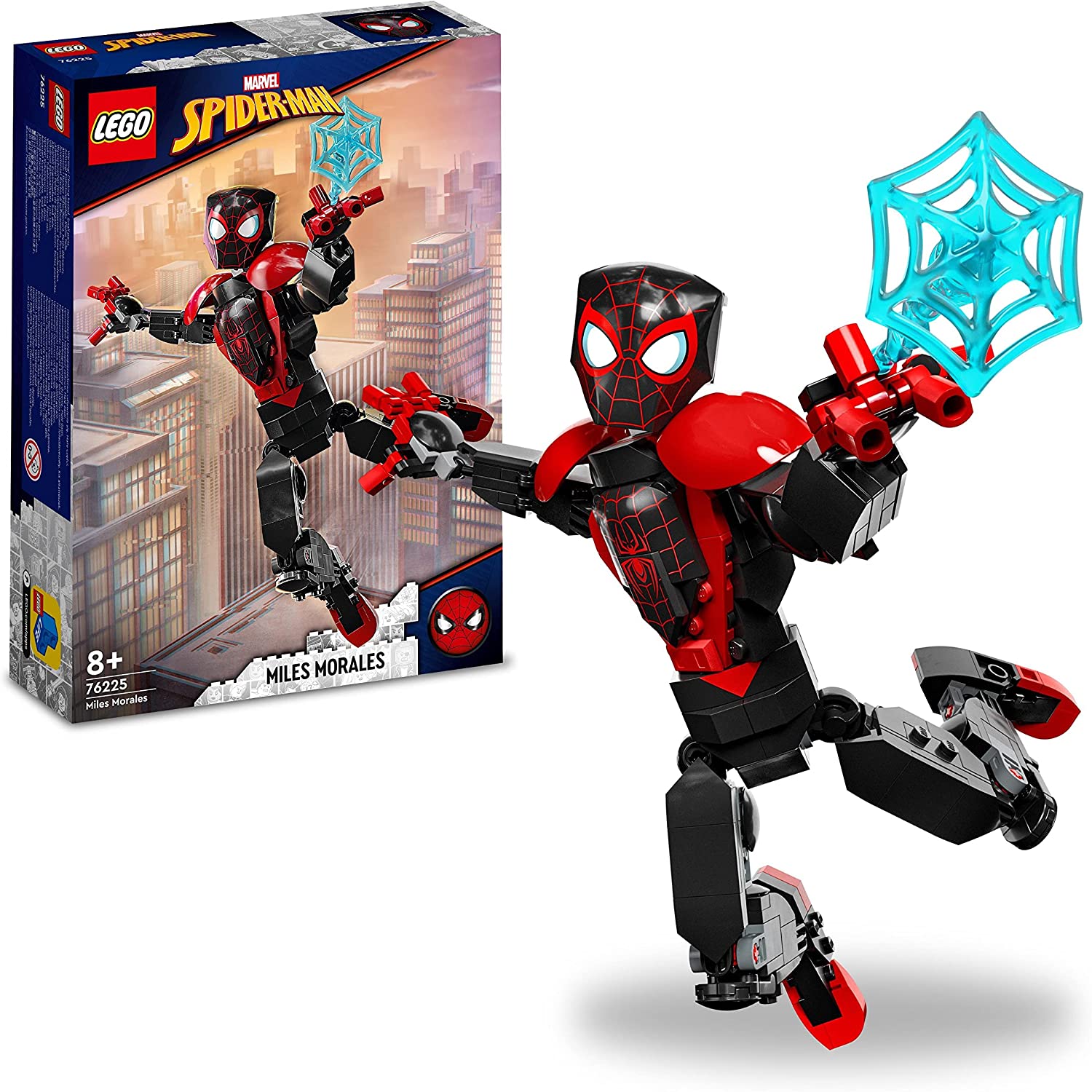 LEGO 76225 Marvel Miles Morales Figure, Fully Moving Action Toy, Collectable Spider-Man Set, Toy for Boys and Girls