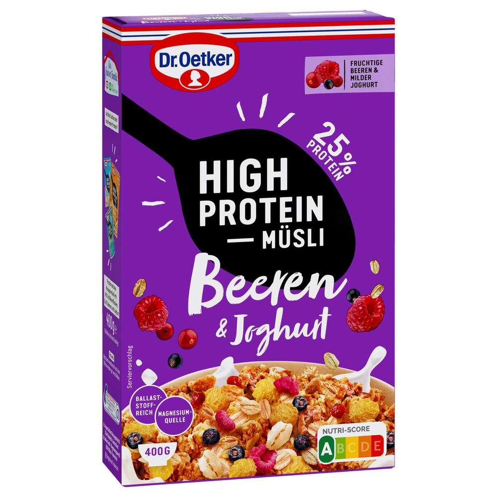 High protein muesli, berries & yogurt