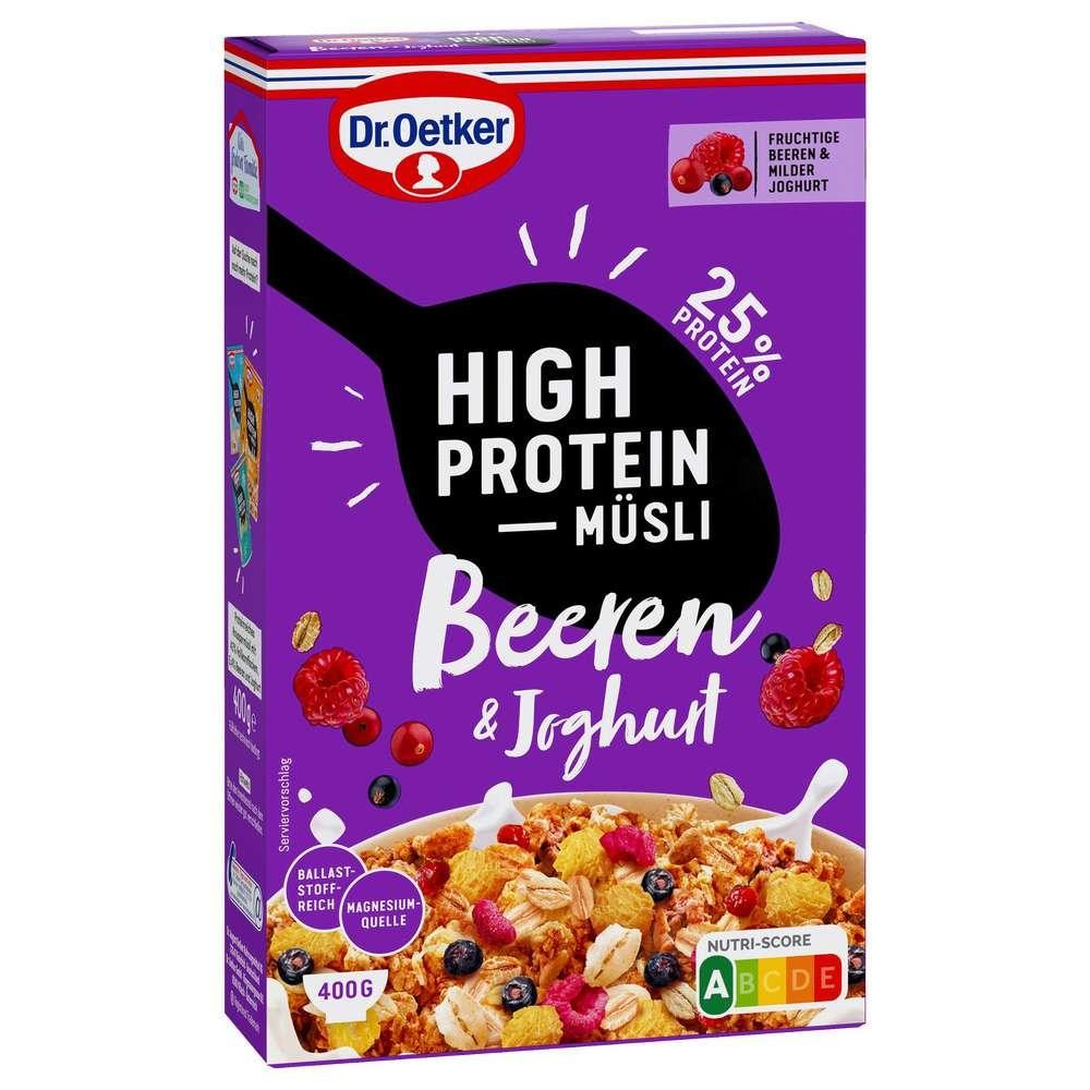 High protein muesli, berries & yogurt