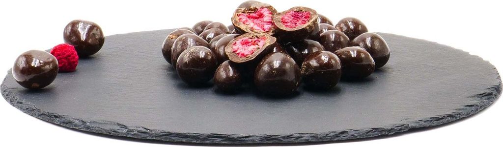 Freeze-dried raspberries in dark chocolate: 250g Size: 250g