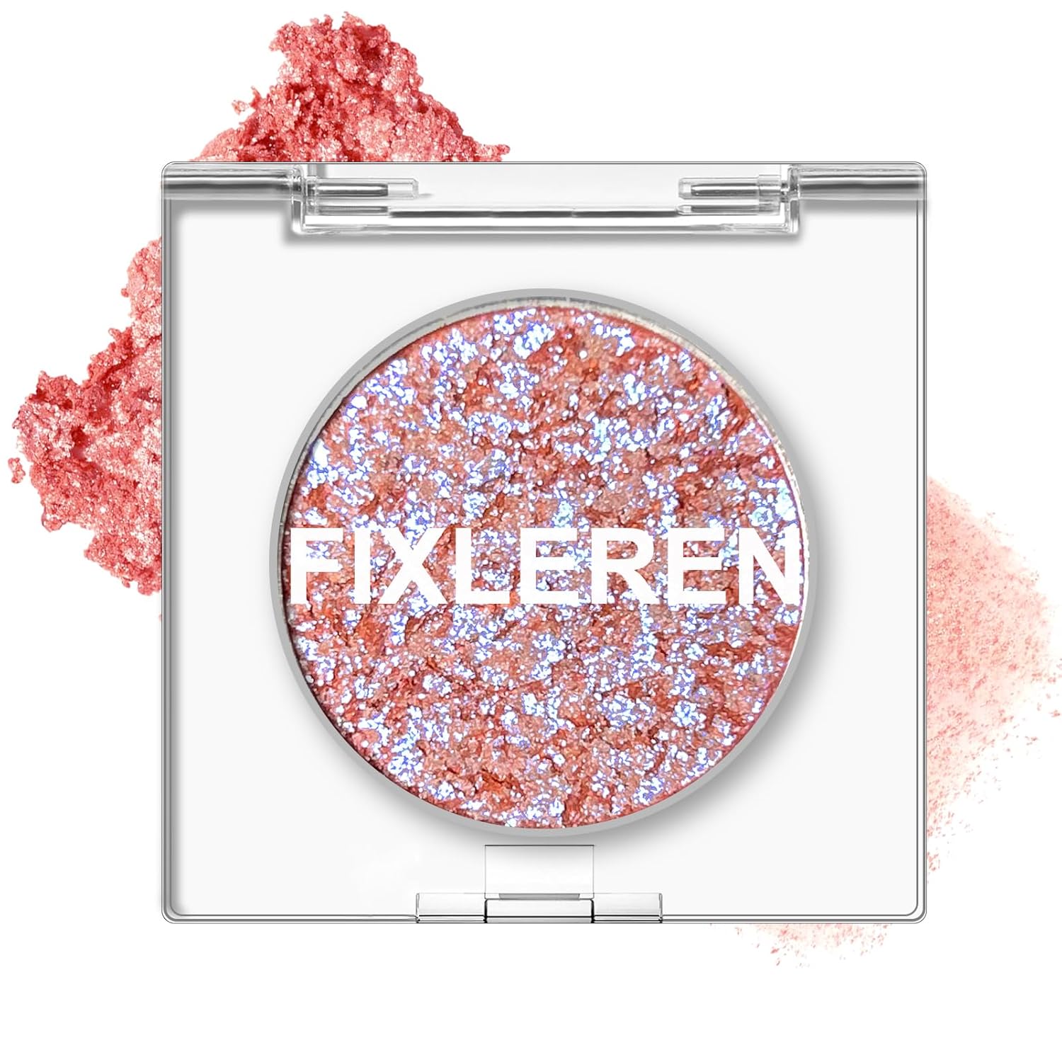 Fixleren Glitter Chameleon Eyeshadow Makeup Palette, Highlighting Eyeshadow, Metallic Changing Long-Lasting Holographic Glitter Multichrome Eyeshadow, Stage/Party Makeup (Orange)