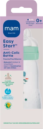 Baby bottle Easy Start Anti-Colic, Mint, from birth, 260 ml, 1 hour