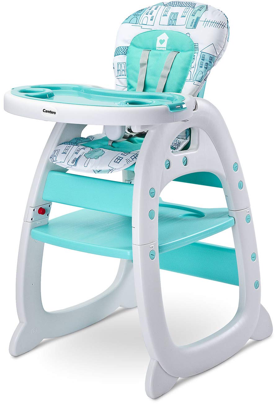 Caretero Homee High Chair Height Adjustable Converts into One Set Chair and Small Table Beige