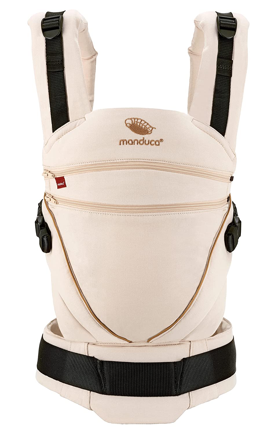 manduca XT Baby Carrier < All-In-One Baby Carrier for Newborns from Birth, Babies & Toddlers (3.5-20 kg), Adjustable Seat, 3 Carrying Positions, Organic Cotton (XT Cotton, Denim Powder Toffee)