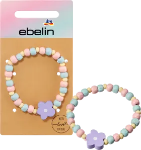 ebelin bracelet wooden beads flower, 1 pc