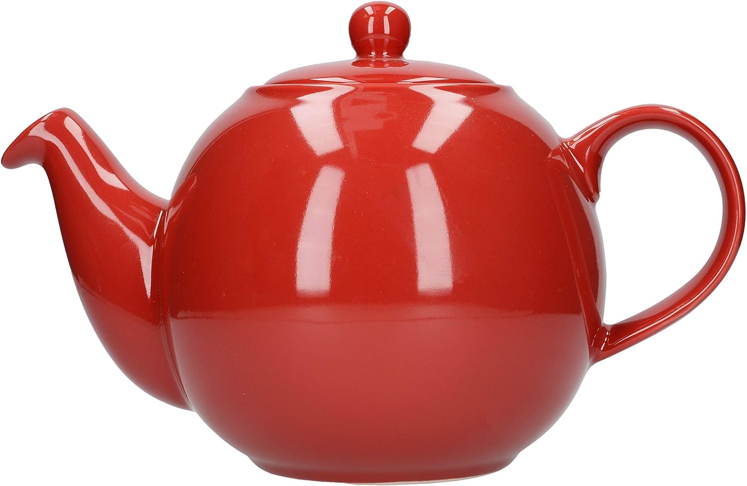 London Pottery Globe Large Teapot with Strainer Ceramic Red 8 Cups (1.8 Litre)