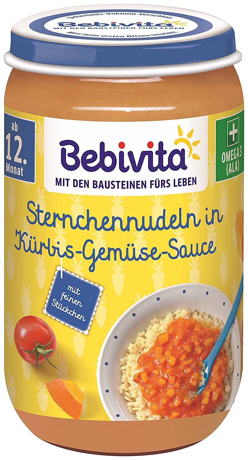 Bebivita Menüs ab 12. Monat Sternchennudeln in Kürbis-Gemüse-Sauce