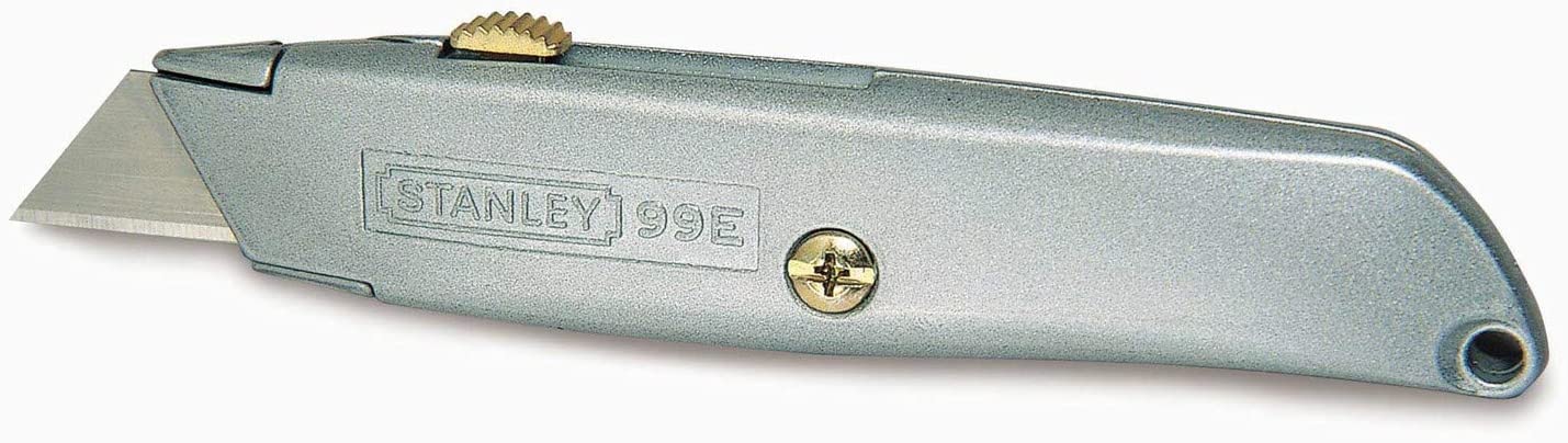 Stanley Knife 99 E 2-10-199 (with retractable blade, 155 mm length, robust die-cast zinc housing, with patented InterLock connection, spare blades can be stored in the handle)