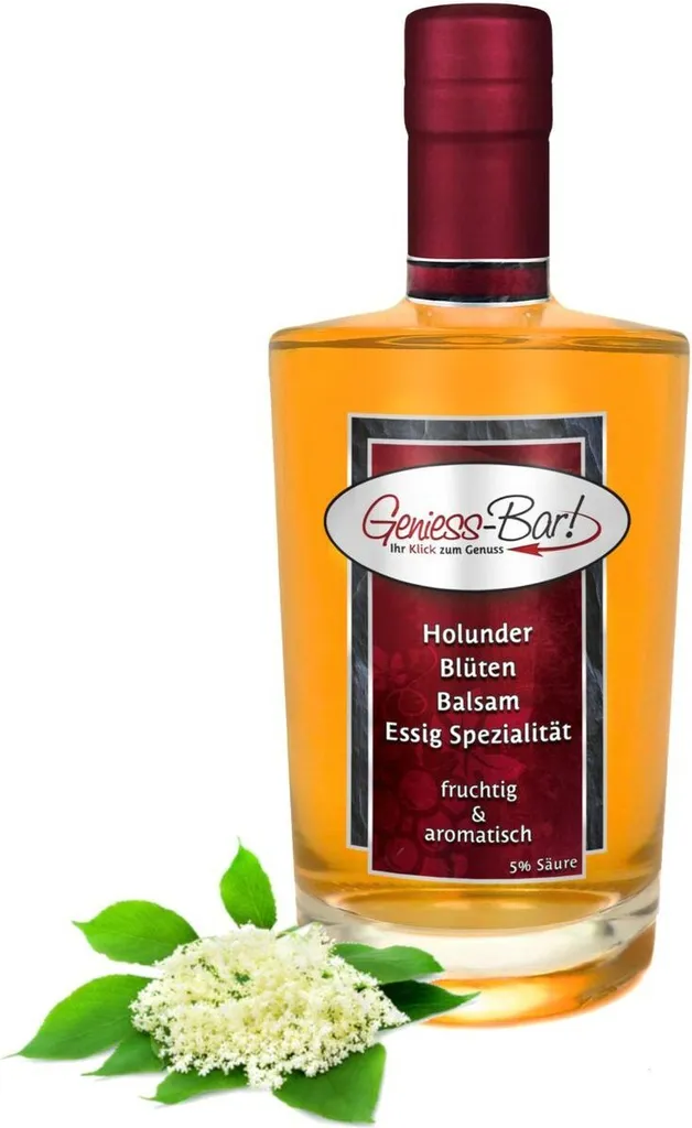 Elderflower Balsamic Vinegar - Specialty 0.7L with a wonderful elderberry note 5% acidity vegan elderflowers