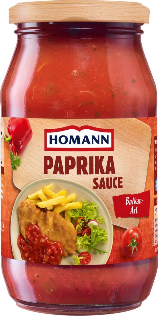 Homann Paprika Sauce nach Balkan Art mit Tomaten und Paprika 400ml