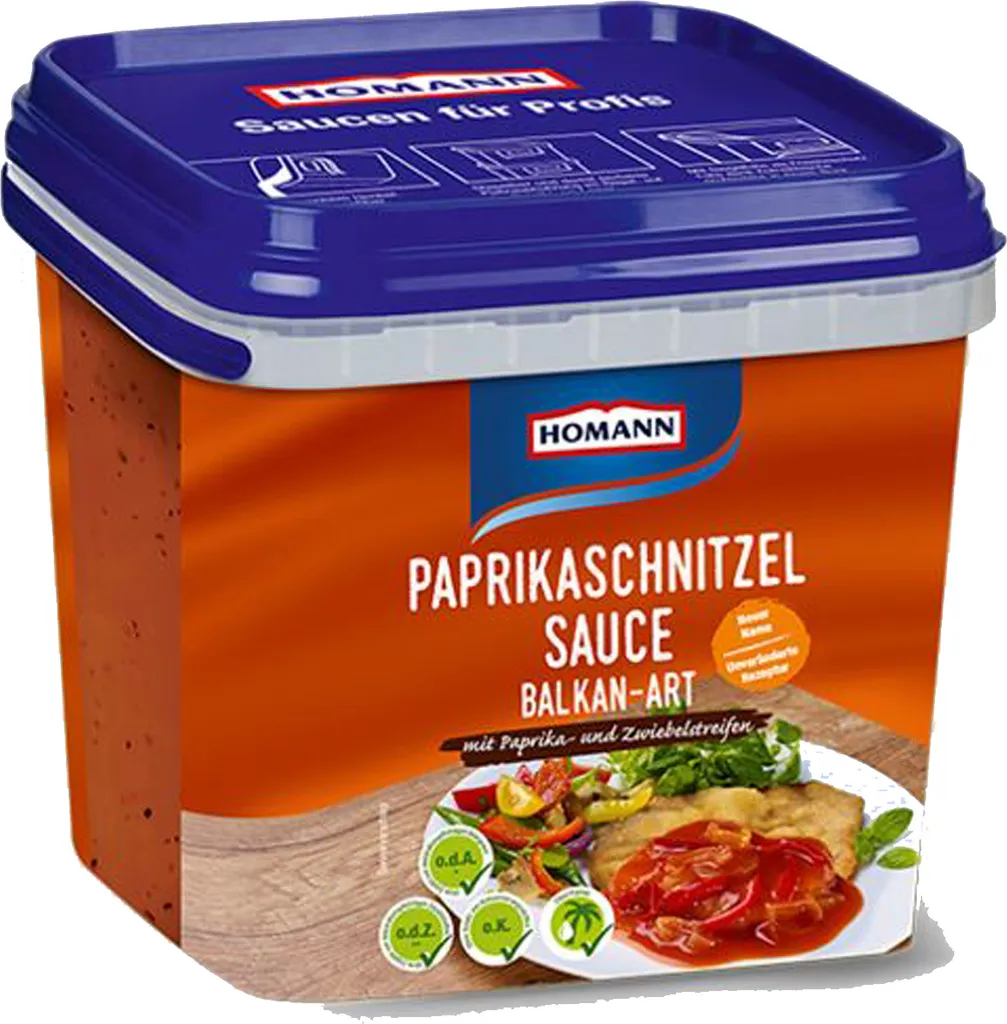 Homann Paprika Schnitzel Sauce Balkan Style with Onion Strips 4000g