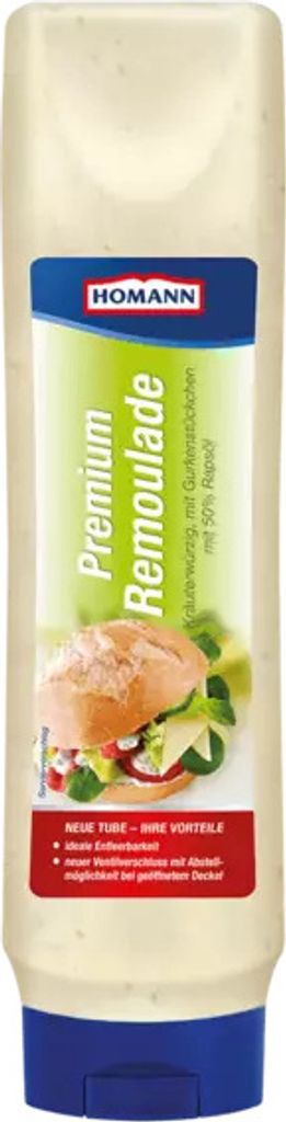Homann Premium Remoulade Kräuterwürzig mit Gurkenstückchen 875ml