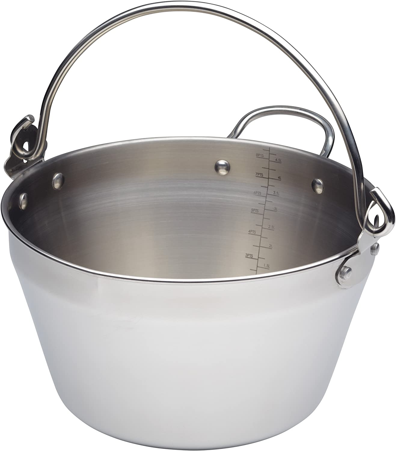 Kitchencraft Home Made Maslin Pan with Handle, Stainless Steel, 4.5 Litre