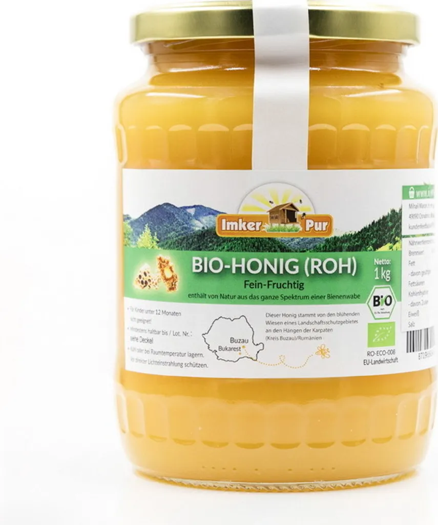 Honig (roh) von ImkerPur, 1 kg, ungefiltert, nicht geschleudert oder erhitzt