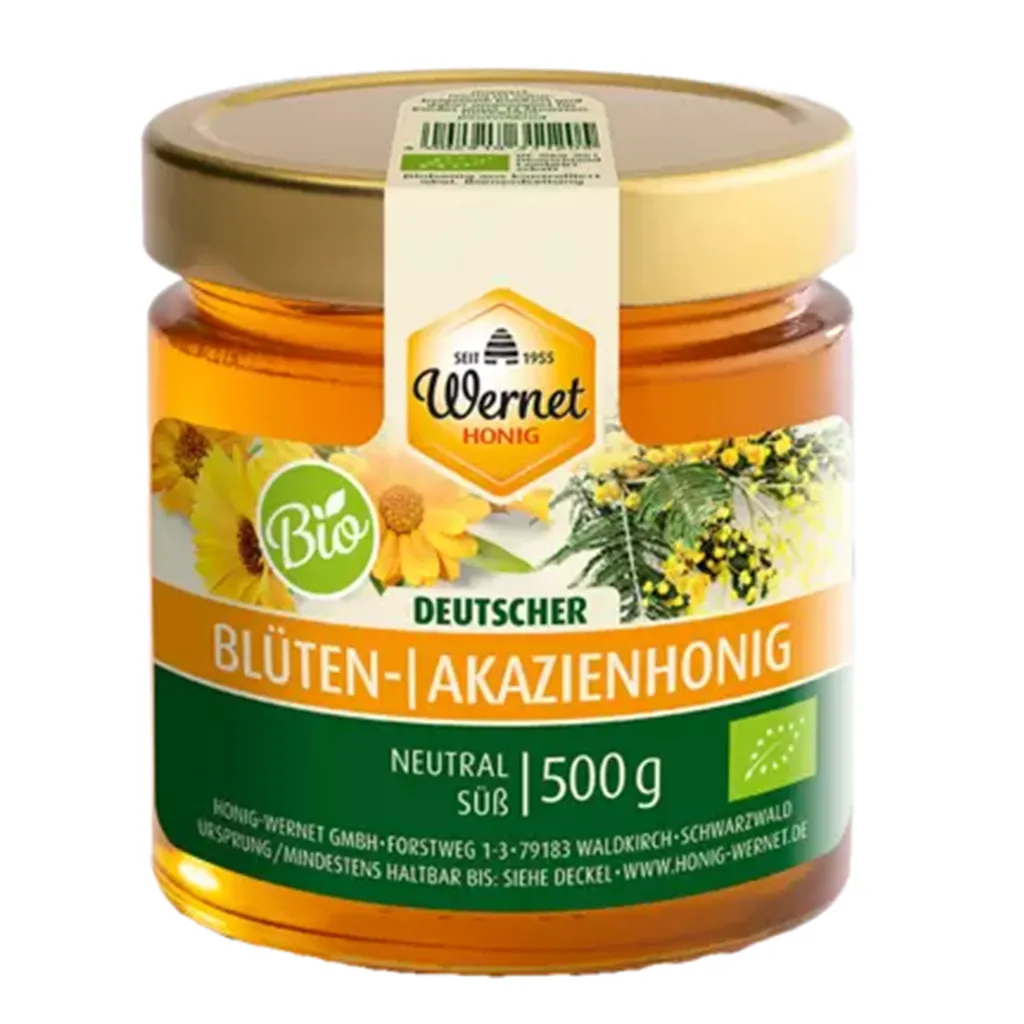 Honig Wernet Imker im Schwarzwald DeutscherBlüten und Akazienhonig im 500g Glas