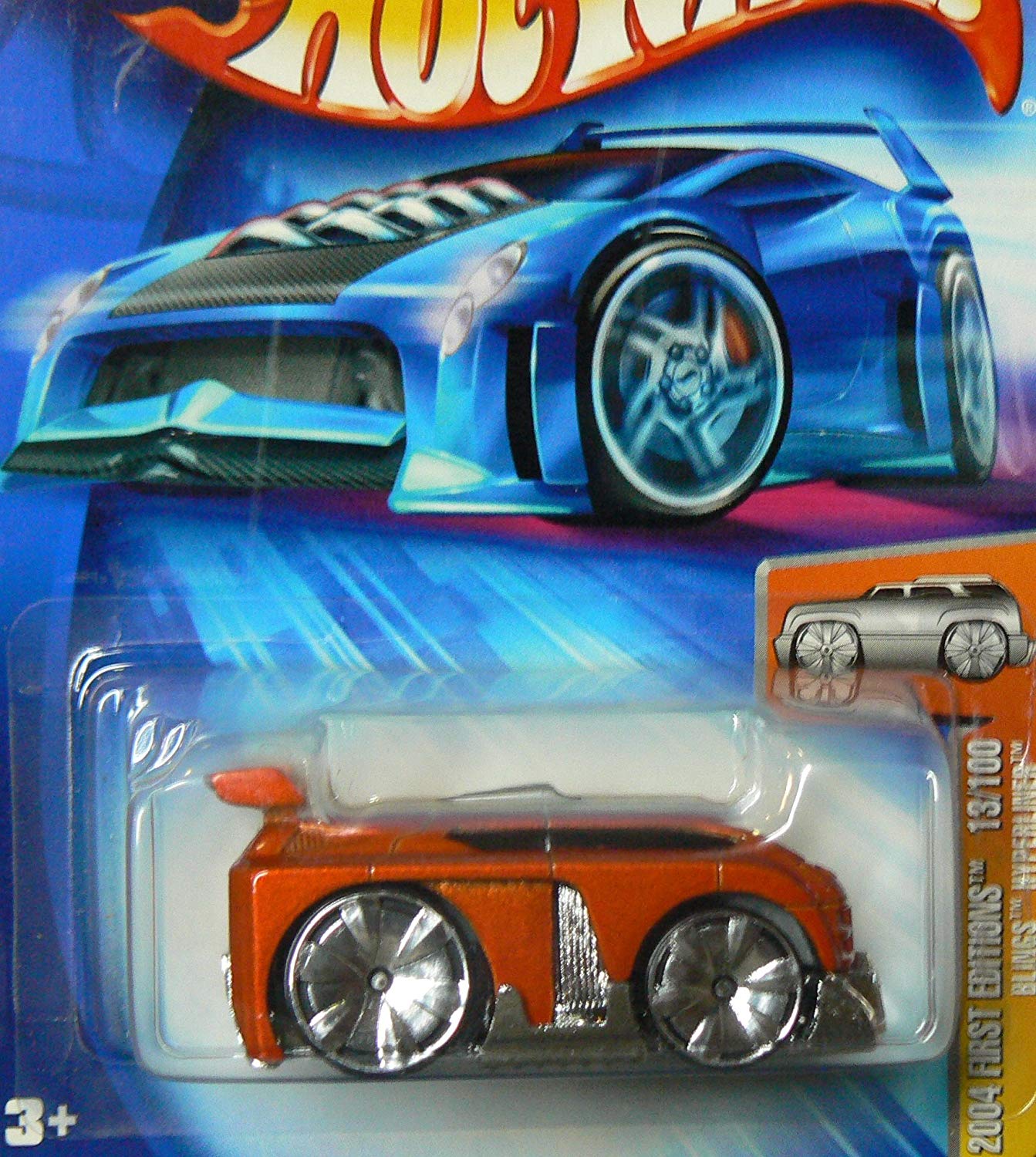 Mattel Hot Wheels 2004 Rhinestones Orange Hyperliner 1: 64 Scale Die Cast Car # 01