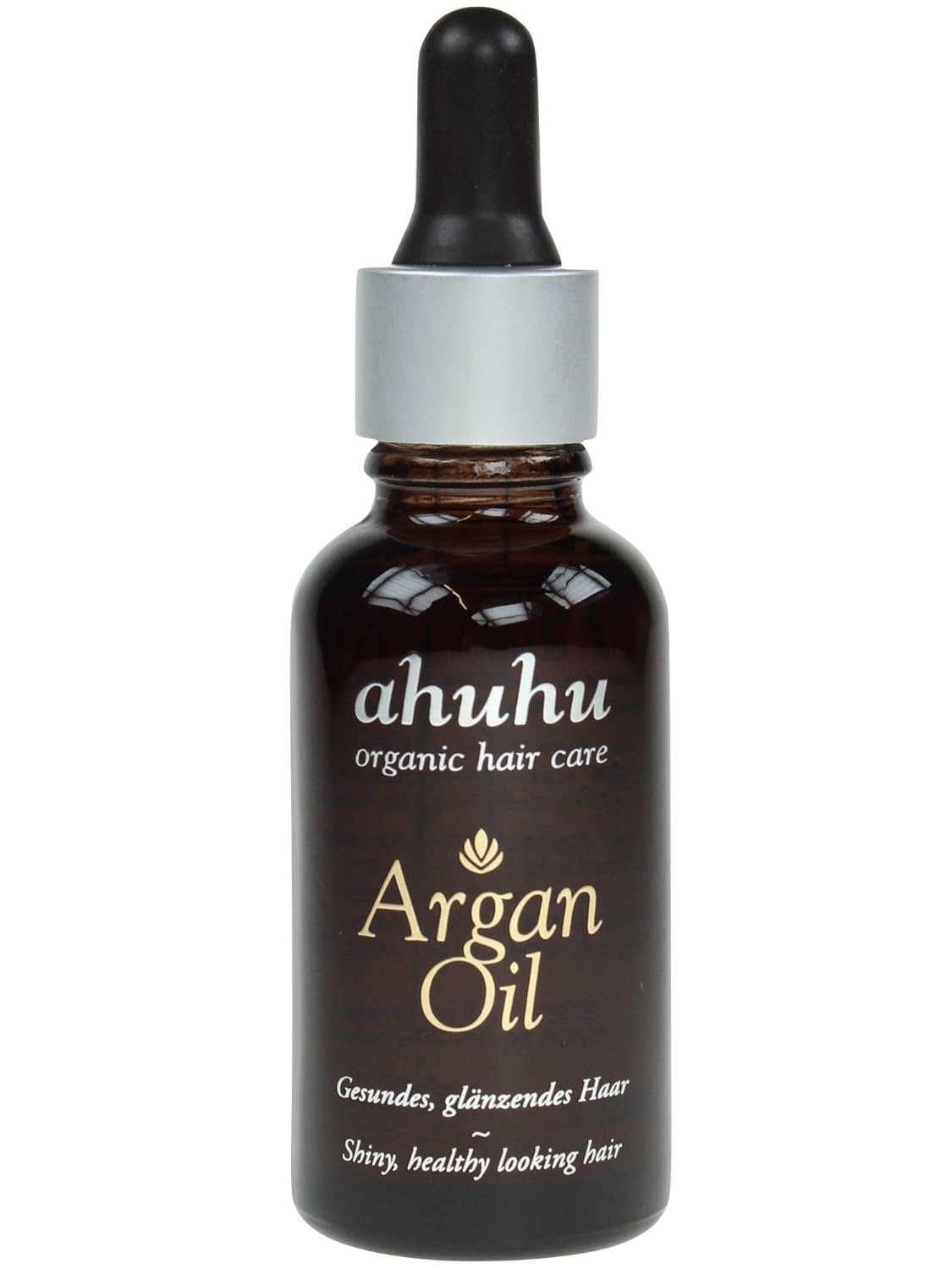 ahuhu Argan Oil for Damaged Hair (30 ml) - Fights Split Ends & Frizz Without Silicones for Natural Shine, Perfect for Brittle, Stressed & Dry Hair, Vegan Hair Care