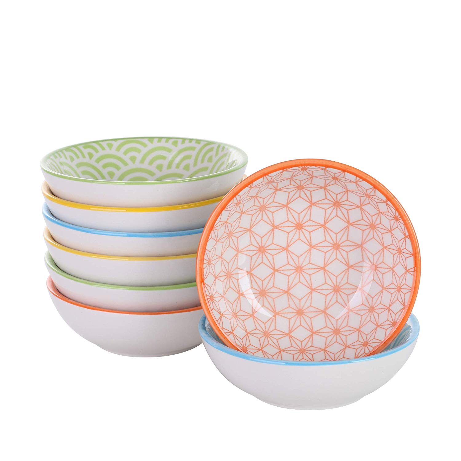 Vancasso Natsuki Porcelain Dip Bowls, Set Of 8, Diameter: 8,8 Cm Snack Bowl