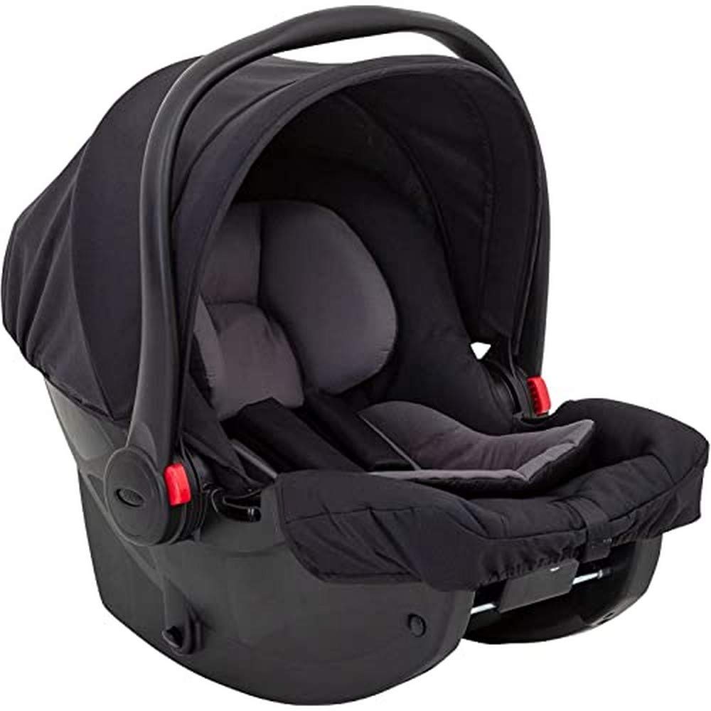 Graco SnugEssentials i-Size Baby Seat (Birth to 12 Months Approx. 40-75 cm), ISOFIX Base Compatible, Black/Grey