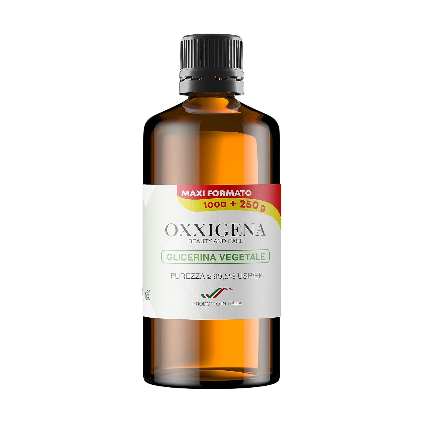 Oxxigena - Pure liquid vegetable glycerine ≥ 99.5% (glycerine) 1L, full VG neutral base, ideal for moisturising skin, hair and liquids, tasteless and odourless