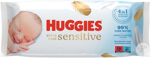 Huggies Sensitive Extra Care Baby Wipes 56 pieces