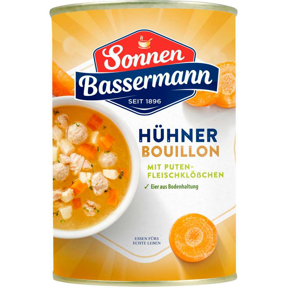 Chicken broth with poultry meatballs