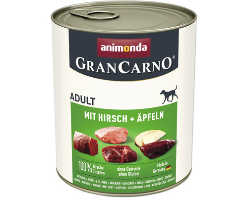 Wet dog food animonda Gran Carno Adult deer + apple 800 g