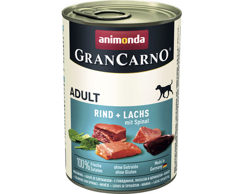 Wet dog food animonda Gran Carno Adult Beef & Salmon & Spinach 400 g