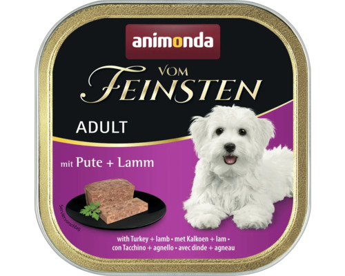 Wet dog food animonda from the finest adult with turkey and lamb 150 g