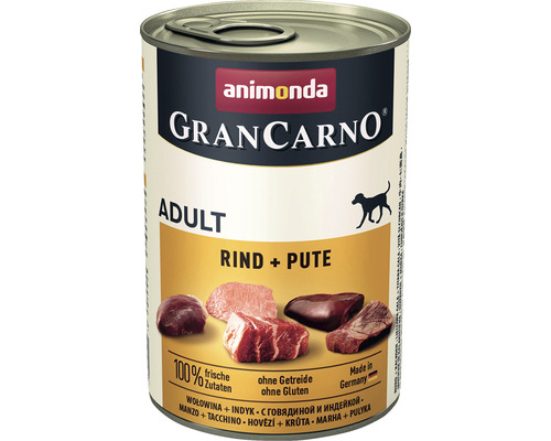 Wet dog food animondo Grand Carno Adult Beef & Turkey 400 g