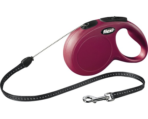Dog leash flexi New Classic rope size. M 500 cm max. 20 kg red