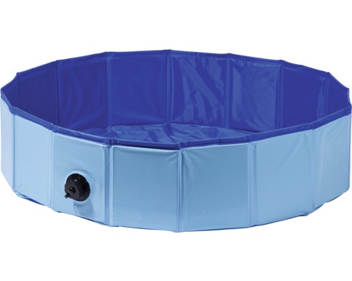 Dog pool S including water drain valve Ø 80 x 20 cm blue