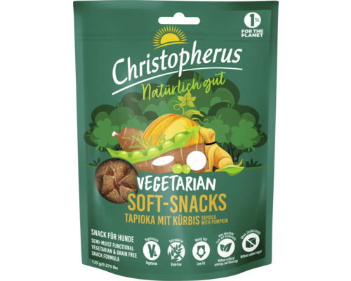 Dog snack Christopherus tapioca with pumpkin 125 g vegetarian, grain-free, low fat, dental care