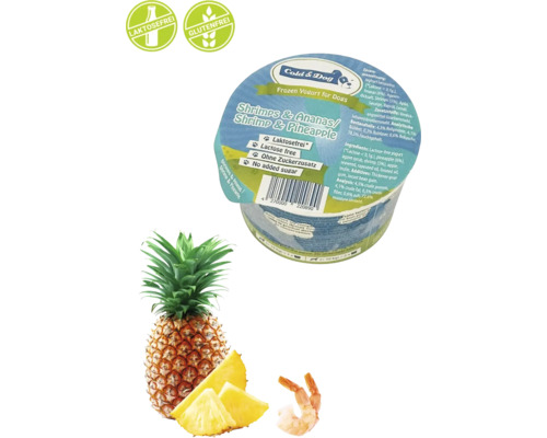 Dog snack Cold&Dog frozen yogurt shrimp-pineapple 90 ml dog ice cream, lactose-free, gluten-free