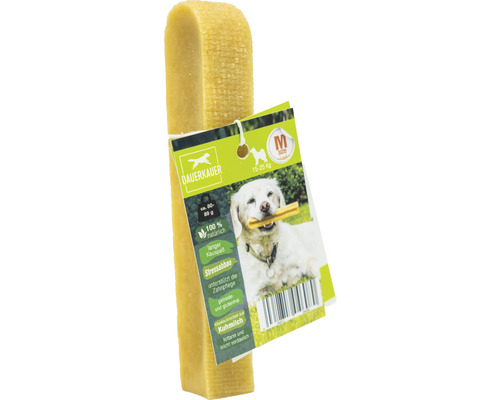 Dog snack DAUERKAUER permanent chewer M made from milk 1 piece approx. 80 g, dental care, stress relief for dogs 15 - 25 kg chewing item, cheese chewing bone