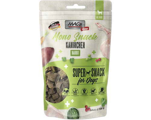 Dog snack MAC's DOG Mono Snack Rabbit 100 g grain-free, monoprotein